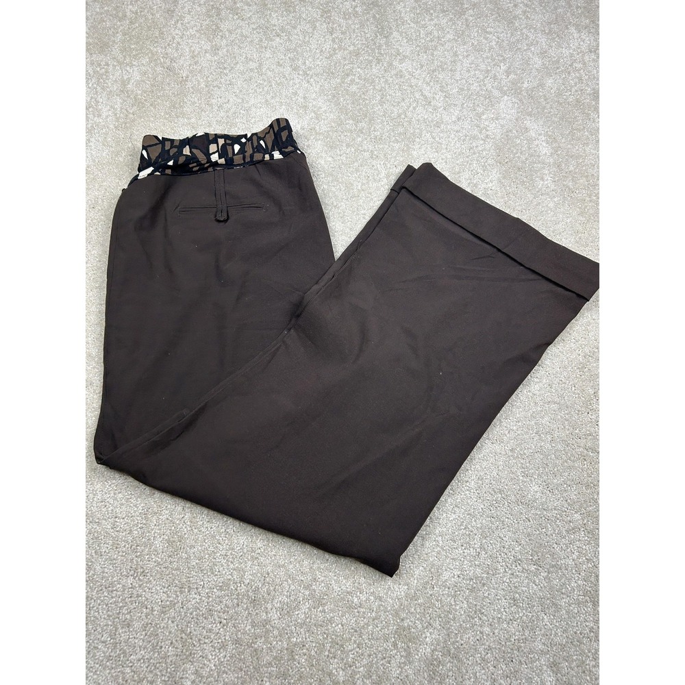 Duo Maternity Pants Womens 10 Brown Straight Leg Pull On Stretch‎ Career Office
